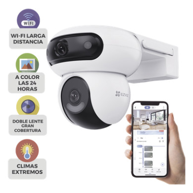 Cámara PT IP / Dual Lente 4MP+4MP / Rotación 360° / Visión Nocturna Co