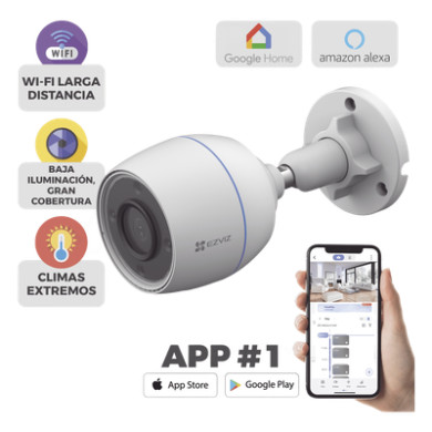 Cámara Bala IP / 2 Megapixel / Wi-Fi 2.4 GHz / Lente 4 mm 82° / IP67 /
