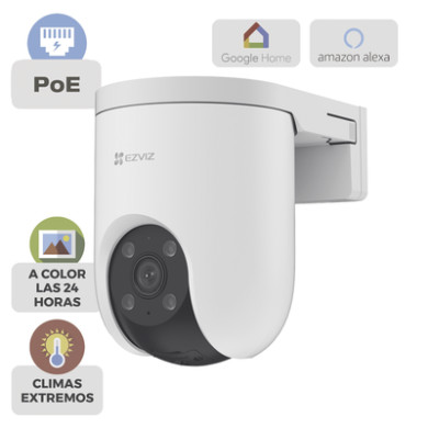 Cámara PT IP / 3 Megapixel / Panorámico 360° / IR 30 m (98.4 ft) / PoE