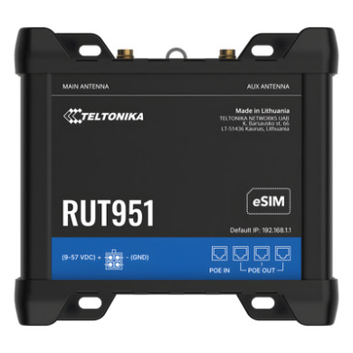 Router Industrial 4G LTE / Cat 4 150 Mbps / Dual SIM + eSIM / PoE In/O