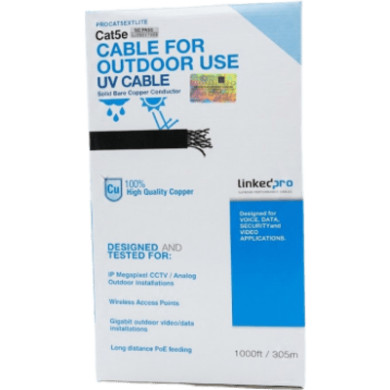 Cable UTP Exterior / Categoría 5e / 24 AWG Cobre Desnudo / 4 Pares / A