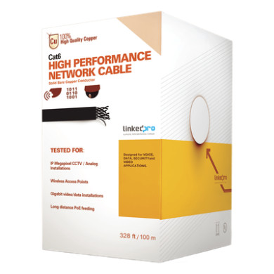 Cable Cat6+ / Calibre 23 / 100m (328.08 ft) / 250 MHz / Sin Blindaje /
