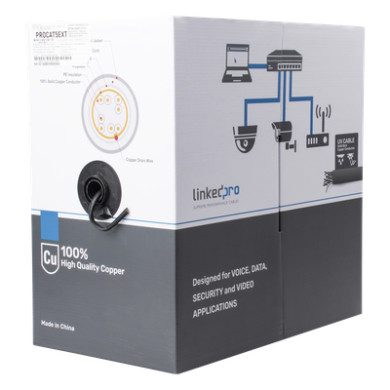 Bobina de Cable / Cat5e / FTP / 305 m (1000 pies) / Blindado / Intempe