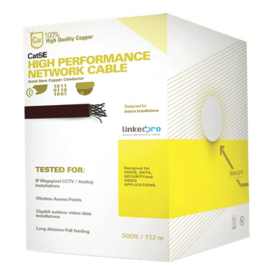 Cable UTP Cat5e / 24 AWG Cobre / 152.5 m (500 ft) / 100 MHz / PoE / In