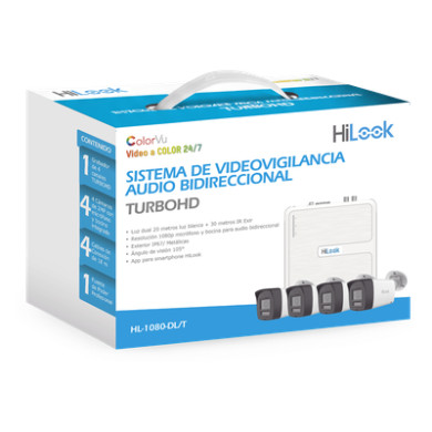 Kit TurboHD / DVR 4 Canales / 4 Cámaras Bala 1080p Lite / Visión Noctu
