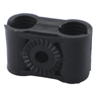 Sujetador Plástico para Cable Coaxial / 1/2 in / Doble Canal / Varilla