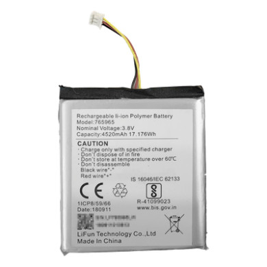 Batería de Respaldo para Alarma / 4520 mAh / Peso 80 g / Perfil 8 mm /
