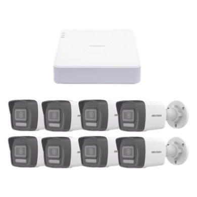 Kit de Videovigilancia IP / NVR 8 Canales PoE / 8 Cámaras Bala 2 Megap