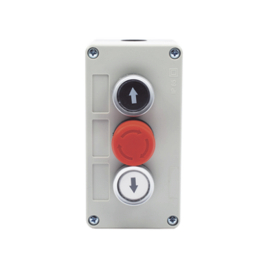 Botonera Triple con Boton de Stop Tipo Enclavado / Para Barreras Vehic