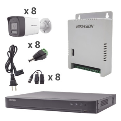 Kit TurboHD 4K / DVR 8 Canales / 8 Cámaras Bala 3K / Audio Bidireccion
