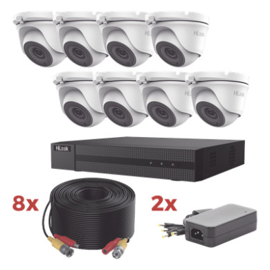 Kit de Videovigilancia TurboHD / DVR 8 Canales / 8 Cámaras Turret 2 Me