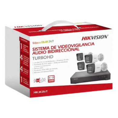 Kit TurboHD / 3K 5 Megapixel / DVR 4 Canales + 2 IP / 4 Cámaras Bala D