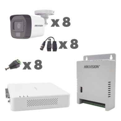 Kit TurboHD / DVR 8 Canales / Audio por Coaxitron / 8 Cámaras 1080p / 
