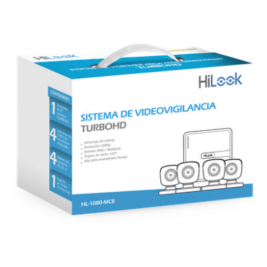 Kit TurboHD / DVR 8 Canales / 1080p / H.265+ / 4 Cámaras Bala 2 MP / L