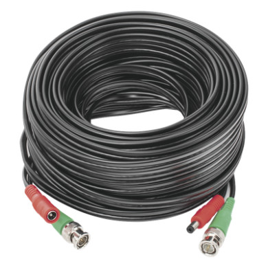 Cable Coaxial BNC RG59 + Alimentación / SIAMES / 20 Metros (65.62 Pies