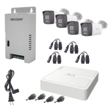 Kit de Videovigilancia TurboHD / DVR 4 Canales + 1 IP / 4 Cámaras Bala