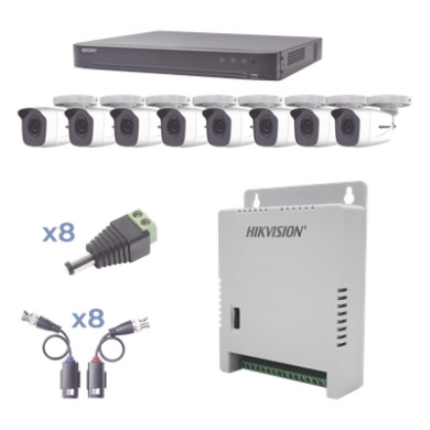 Kit TurboHD / DVR 8 Canales / 8 Cámaras Bala 1080p / Lente 2.8 mm / IR