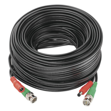 Cable Coaxial Siames / BNC RG59 + Alimentación / 20 m (65.62 pies) / 1
