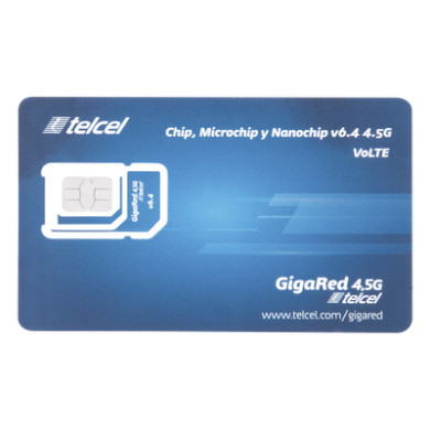 SIM de Datos Móviles / 10 GB Mensuales / 1 Año de Servicio / Red 3G/4G