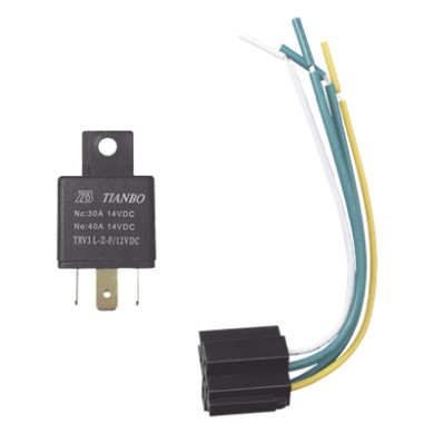 Relé automotriz / 5 pines / 12 VDC / Con base de montaje