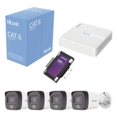 Kit IP / 4 Megapixel / NVR 8 Canales con 8 Puertos PoE+ / 4 Cámaras Ba
