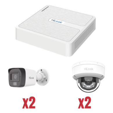 Kit de Videovigilancia IP / NVR 4 Canales PoE / 2 Cámaras Bala + 2 Cám