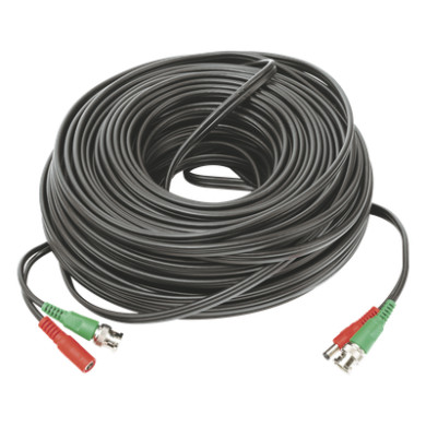 Cable Coaxial BNC RG59 + Alimentación / SIAMES / 50 Metros (164 Pies) 