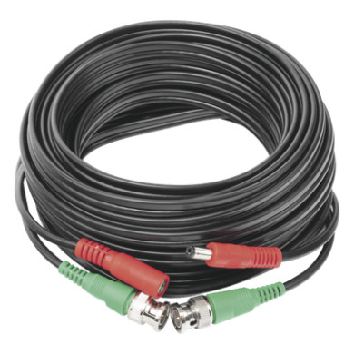 Cable Coaxial Siames / BNC RG59 + Alimentación / 10 m (32.81 ft) / CCA
