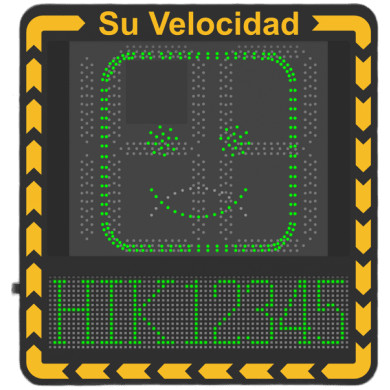 Display LED para Control de Velocidad Exterior / Distancia Visible de 