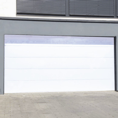 Puerta de Garage de Alta Calidad / Linea Central / Color Blanco 20X9 p