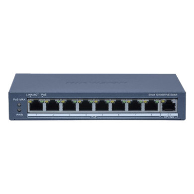 Switch PoE+ Monitoreable / 8 Puertos 10/100 Mbps / 1 Puerto Gigabit Up