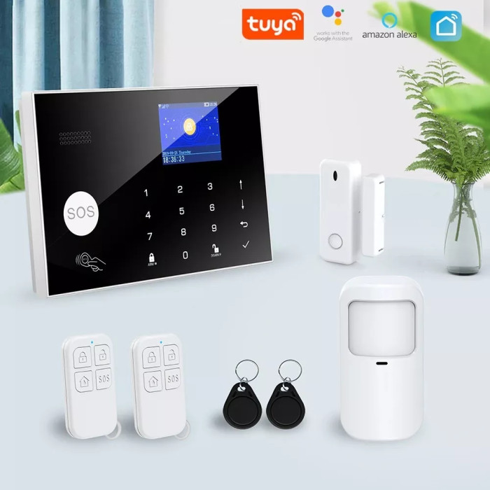 Kit Alarma Inalámbrica Wifi Gsm App Tuya Alexa Monitoreo